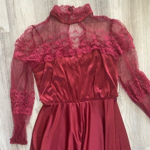 Red lace dress